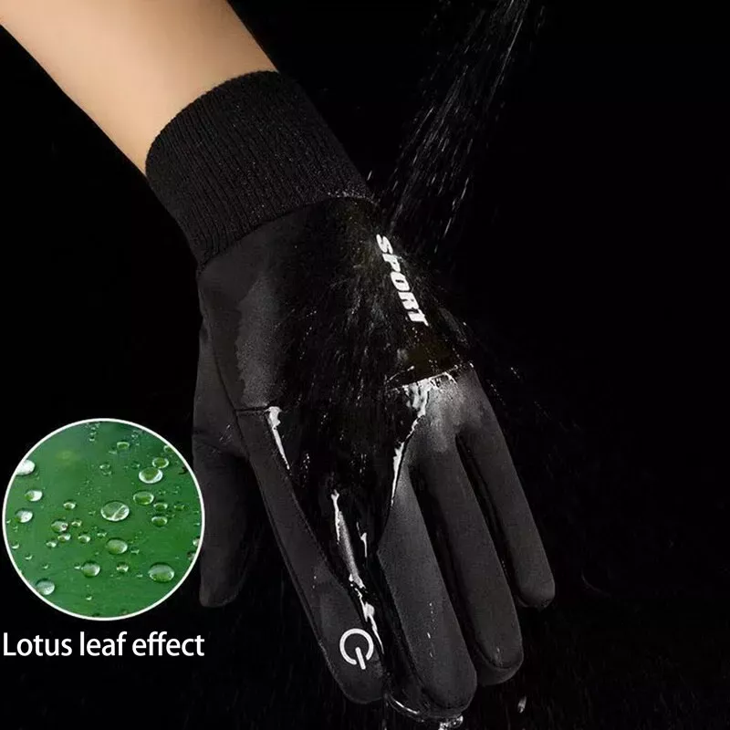 Black Winter Warm Full Fingers Waterproof Gloves - Image 3