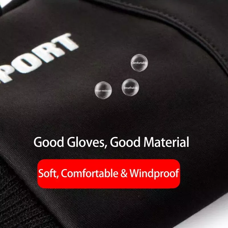Black Winter Warm Full Fingers Waterproof Gloves - Image 4