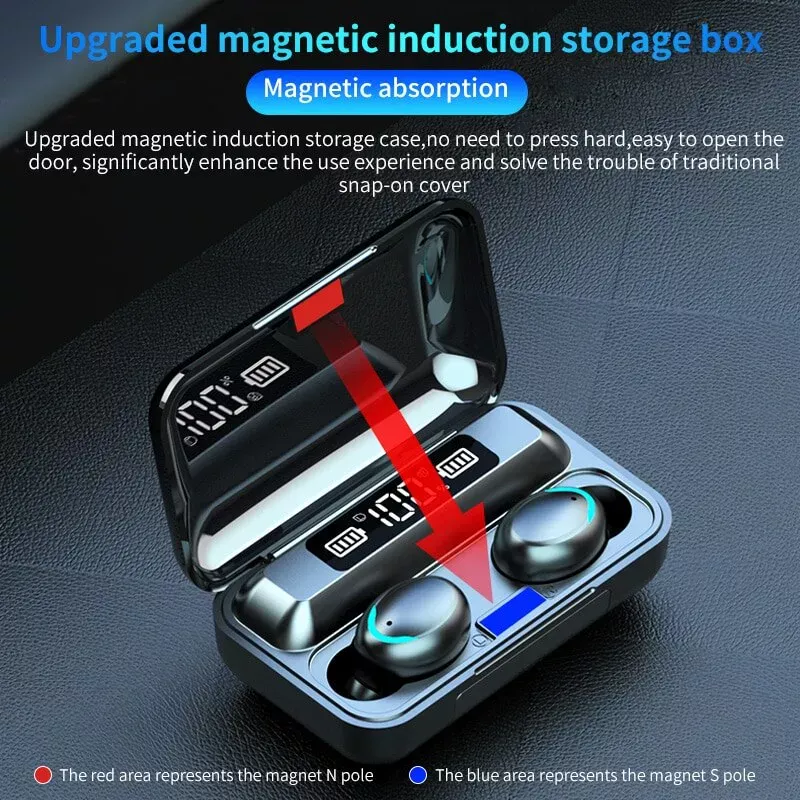 F9 Wireless Earphones Bluetooth TWS LED Display - Image 2