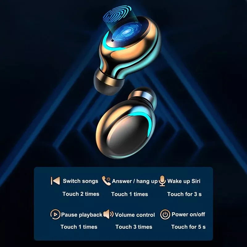 F9 Wireless Earphones Bluetooth TWS LED Display - Image 4