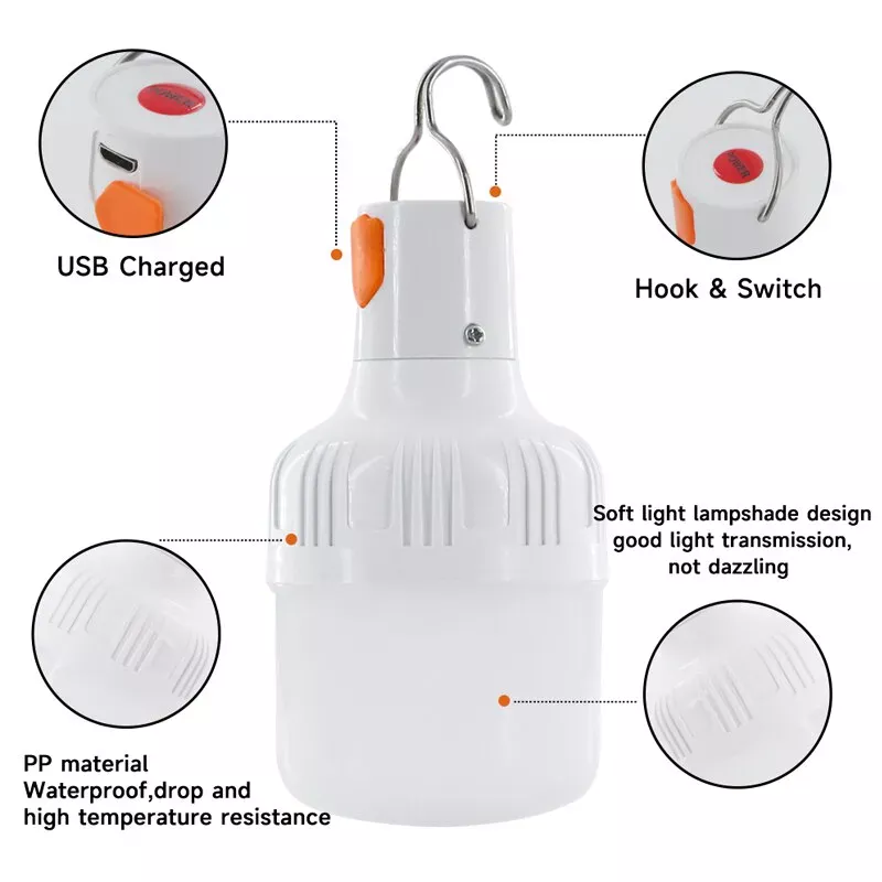 Outdoor USB Rechargeable LED Lamp Bulb - Image 3