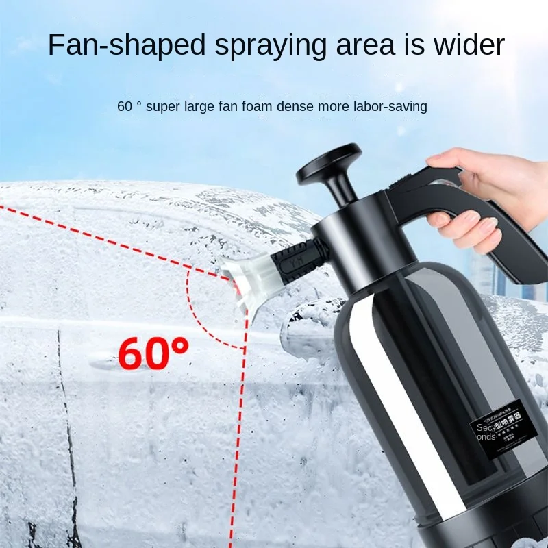 2L Hand Pump Foam Sprayer with 3 Types of Nozzle Hand Pneumatic Foam Cannon Snow Foam Car Wash Spray Bottle Car Window Cleaning - Image 2