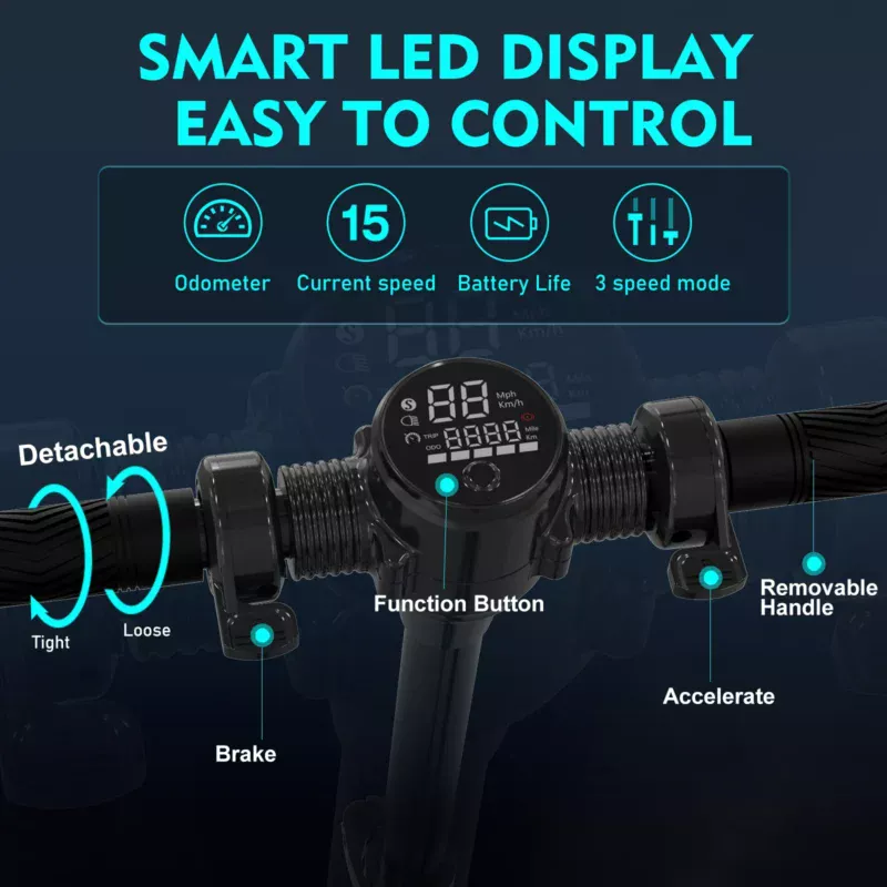 EVERCROSS E8 Electric Scooter - 8" Tires, 350W Motor up to 15 MPH & 12 Miles, 3 Speed Modes Foldable Commuter Electric Scooter - Image 2