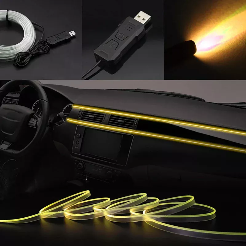 2/3/4/5M RGB Car Interior Ambient LED Light Strip with APP Control - Image 3