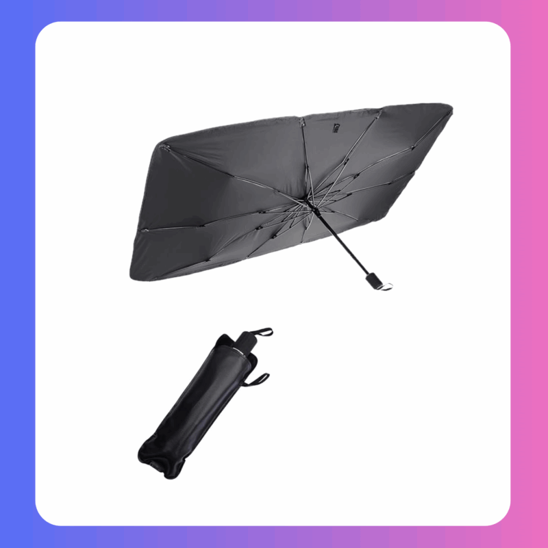 Foldable Car Windshield Sun Shade Umbrella, UV Reflective Front Window Visor for Heat Insulation and Interior Protection
